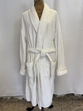 Coming Home Men's White 100% Turkish Cotton Terry Bath Robe - XL Quiet Luxery